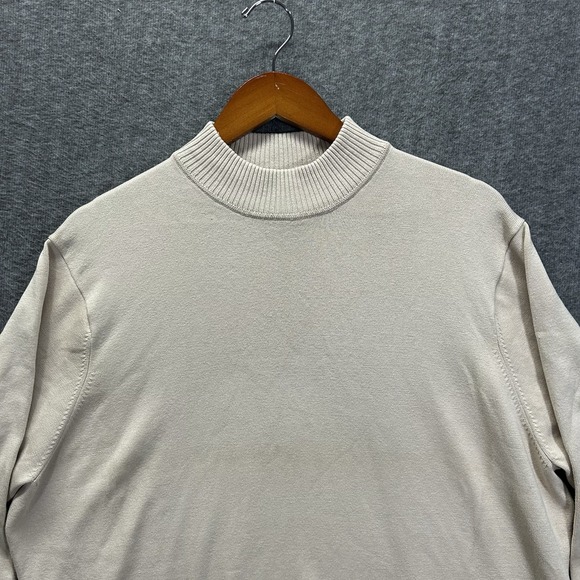 dressbarn Dresses & Skirts - Dressbarn Woman Ivory Silk Blend Long Sleeve Mock‎ Neck Pullover Sweater 20W